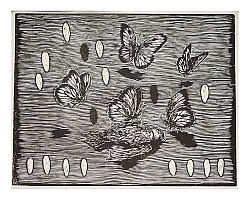 Butterflies Licking Wood Block Print